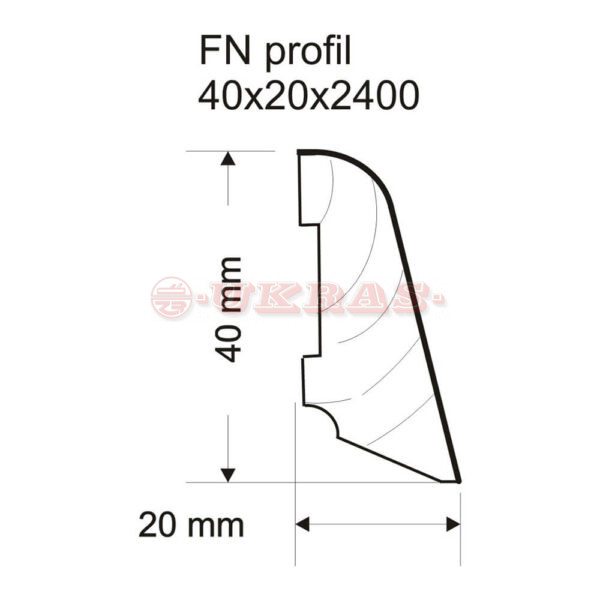 Profil FN 40x20 Hrast UV lakiran — изображение 2